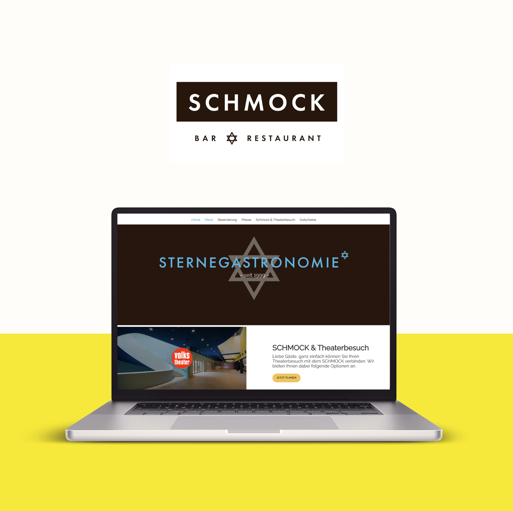 Illustration der Website von Schmock - Bar und Restaurant