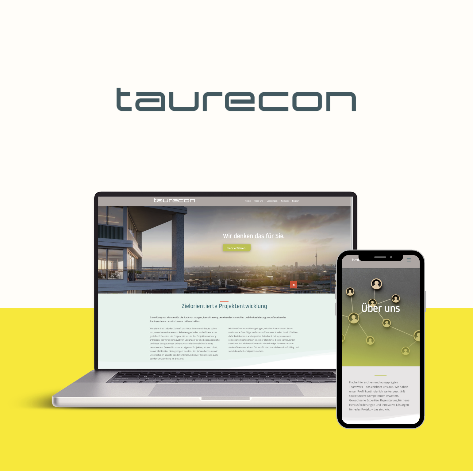 Illustration der Website von Taurecon Real Estate Consulting